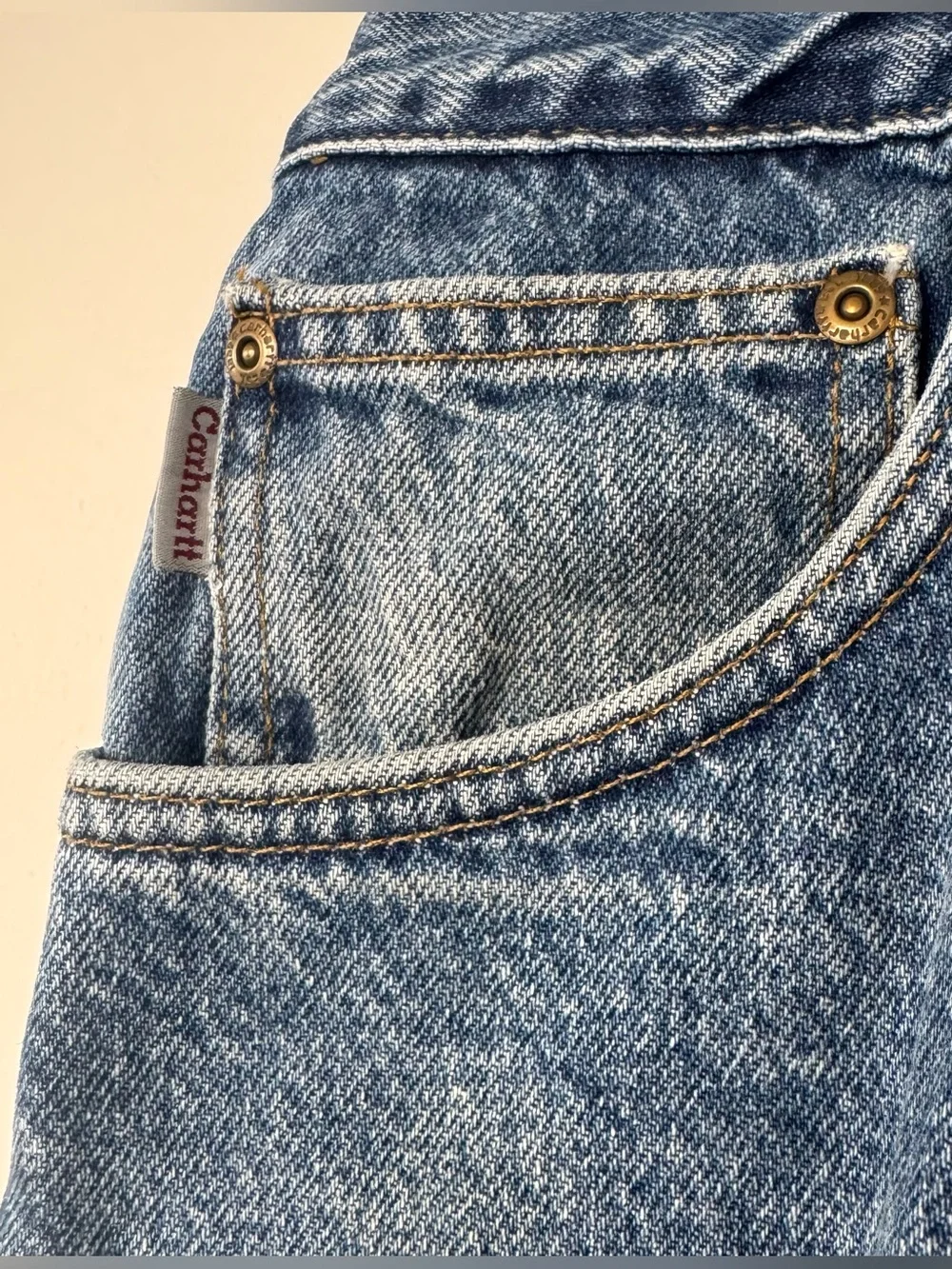Vintage Carhartt Flannel Lined Jeans Mens 46x30* (Fits 44x28) B21DST Made In USA